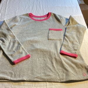 Cuddl Duds Gray and Pink Long Sleeve Tee
